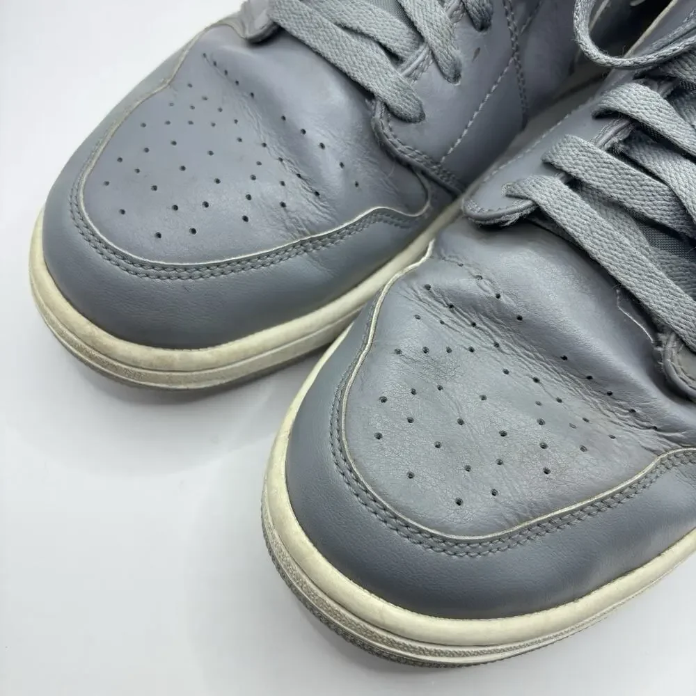Men’s Size 13 - Jordan 1 Mid Cool Grey 2015 Retro Gray Athletic Shoes 554724-031